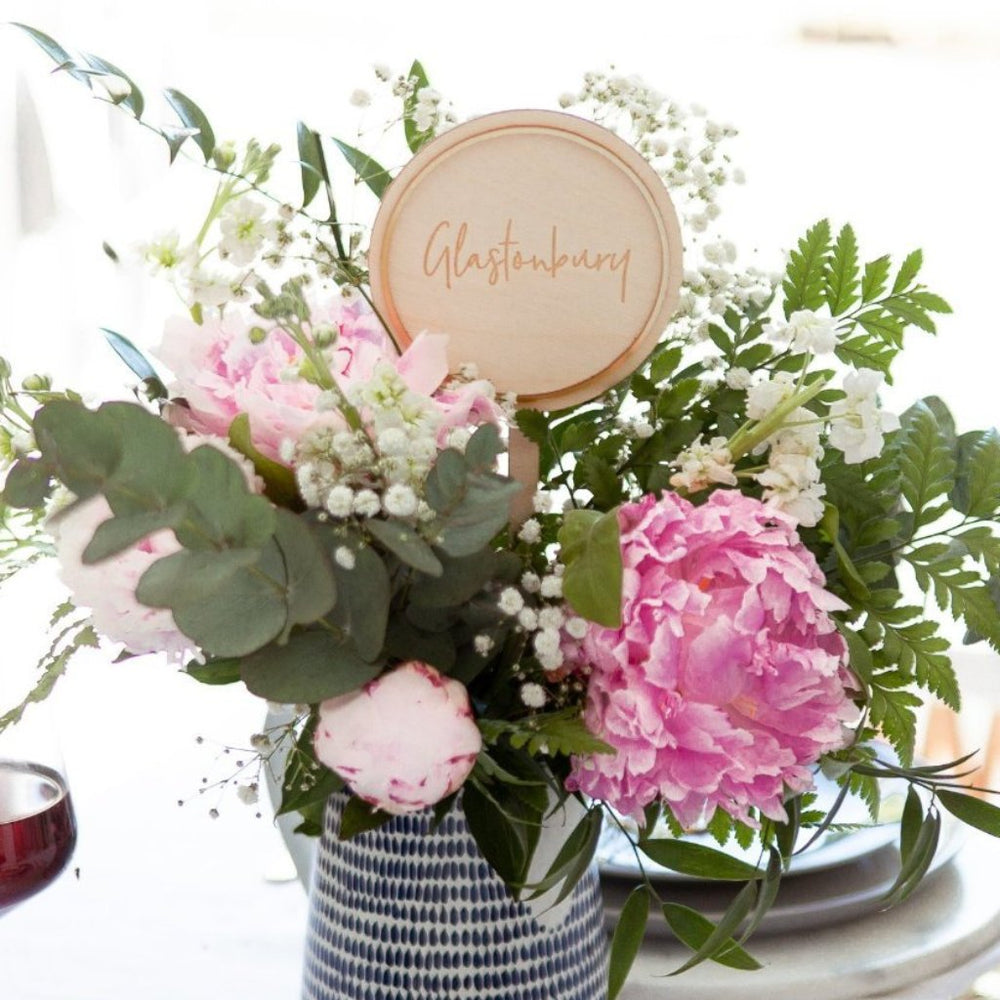 Circular Wedding Table Names by Clouds and Currents