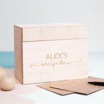 Personalised Wooden Recipe Box by Clouds & Currents