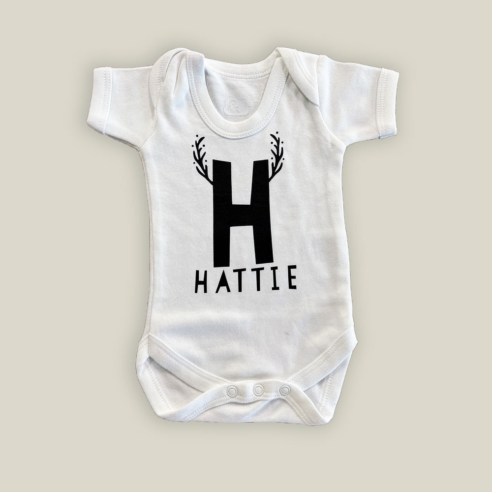 SAMPLE Newborn 'H Hattie' Baby Grow