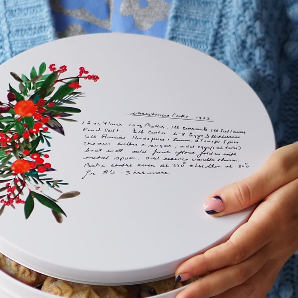 Personalised Handwritten Christmas Recipe Cake Tin By Clouds & Currents