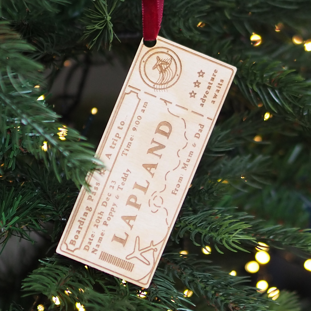 Personalised Experience Voucher Christmas Decoration