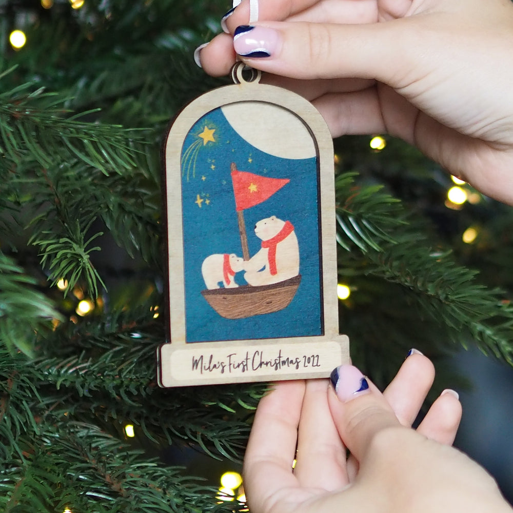 Personalised Snow Globe Christmas Bauble By Clouds & Currents
