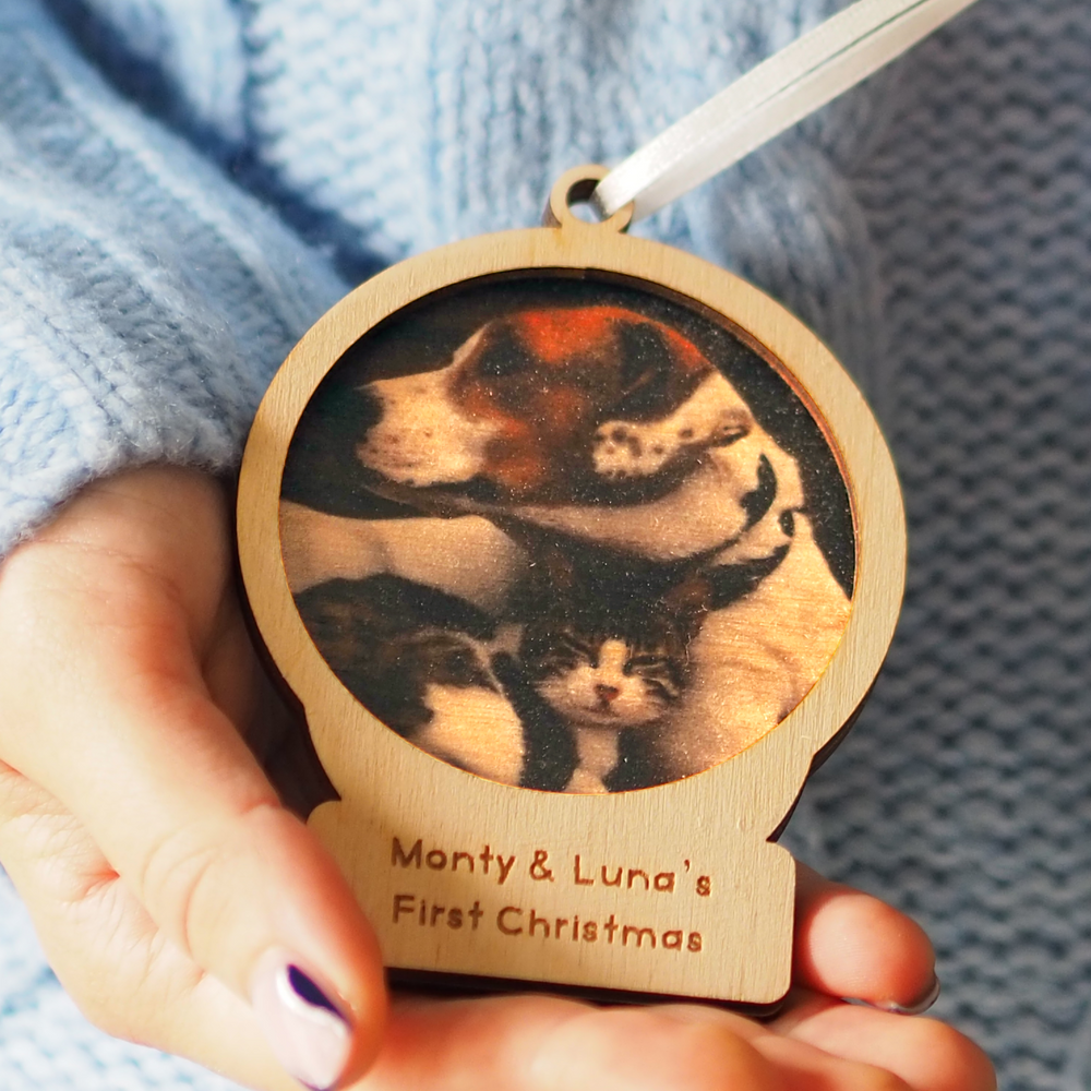 Personalised Christmas Pet Photo Bauble