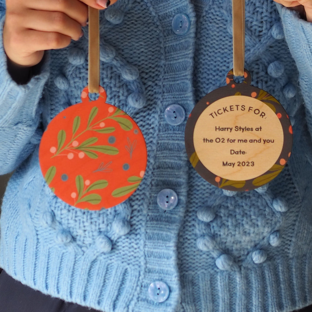 Personalised Gift Voucher Christmas Tree Bauble By Clouds and Currents