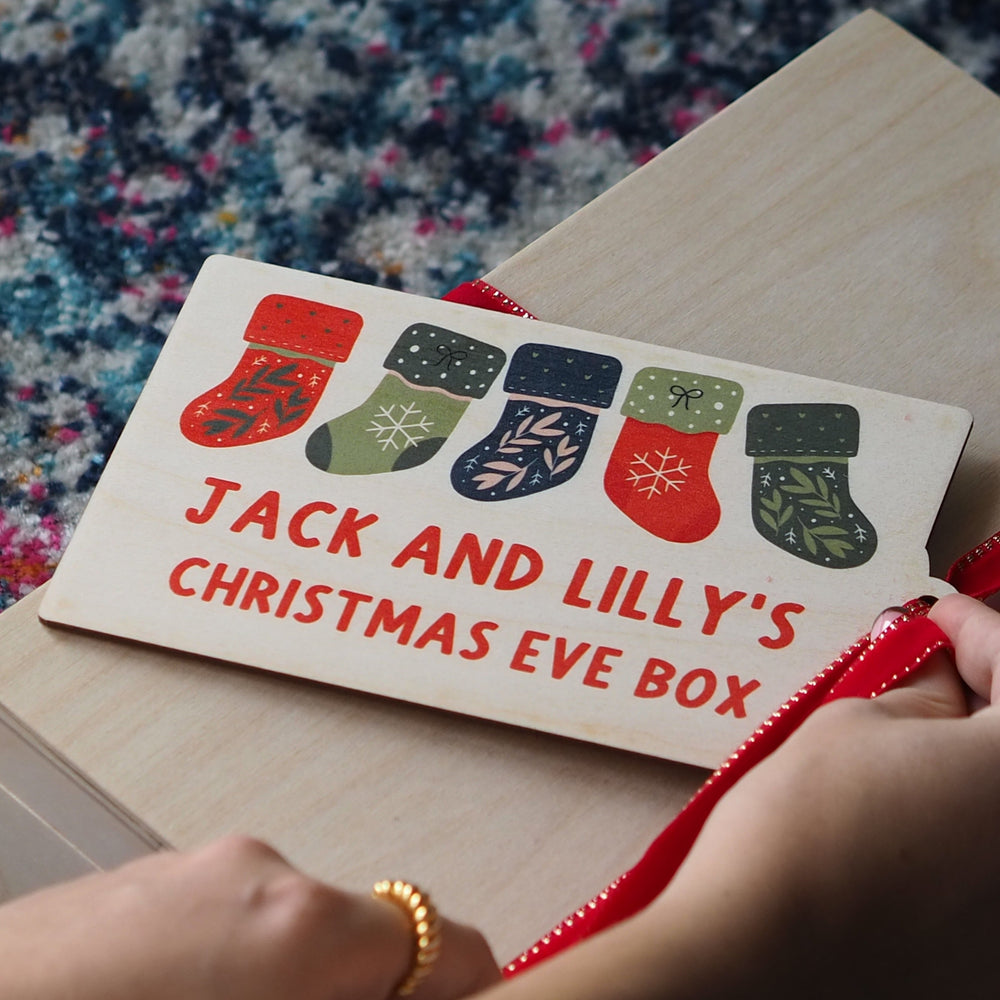 DIY Wooden Christmas Eve Box Festive Label By Clouds & Currents