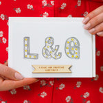 Personalised Couples Initial Lights Wedding Card