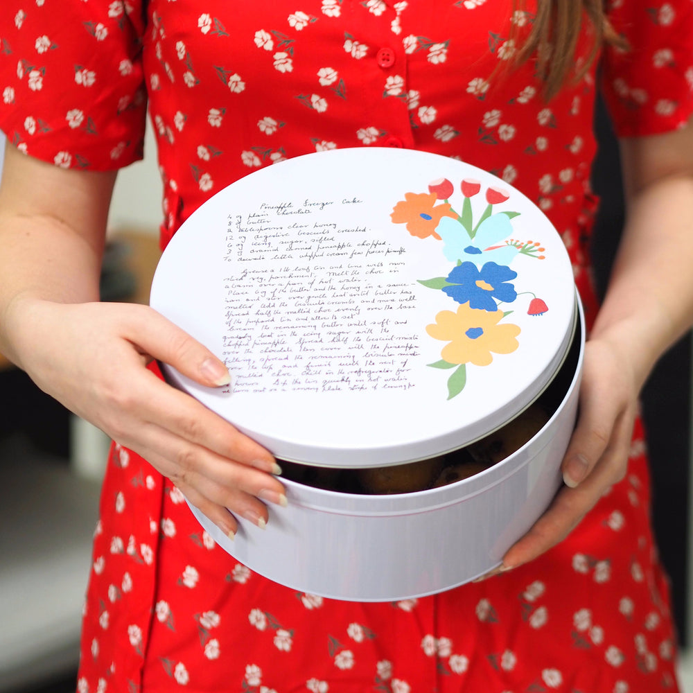 Personalised Handwritten Family Recipe Cake Tin by Clouds & Currents
