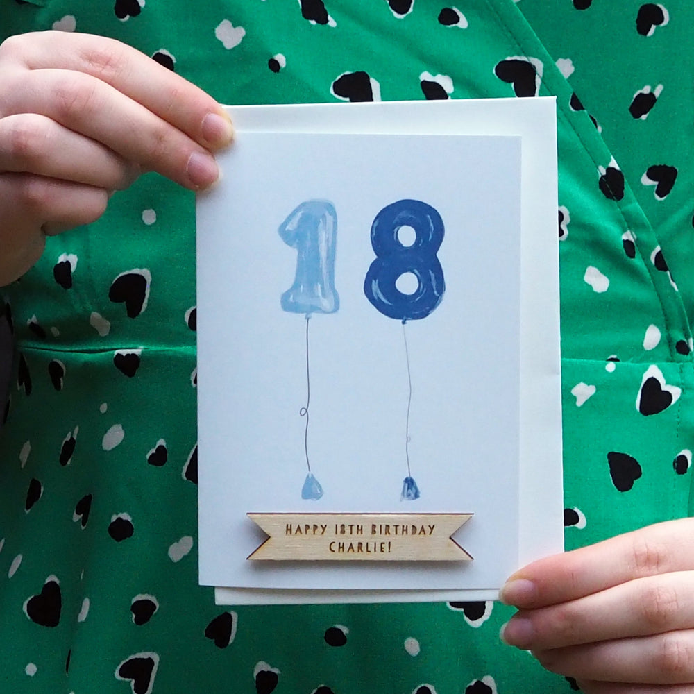 Personalised 18th Birthday Balloon Card