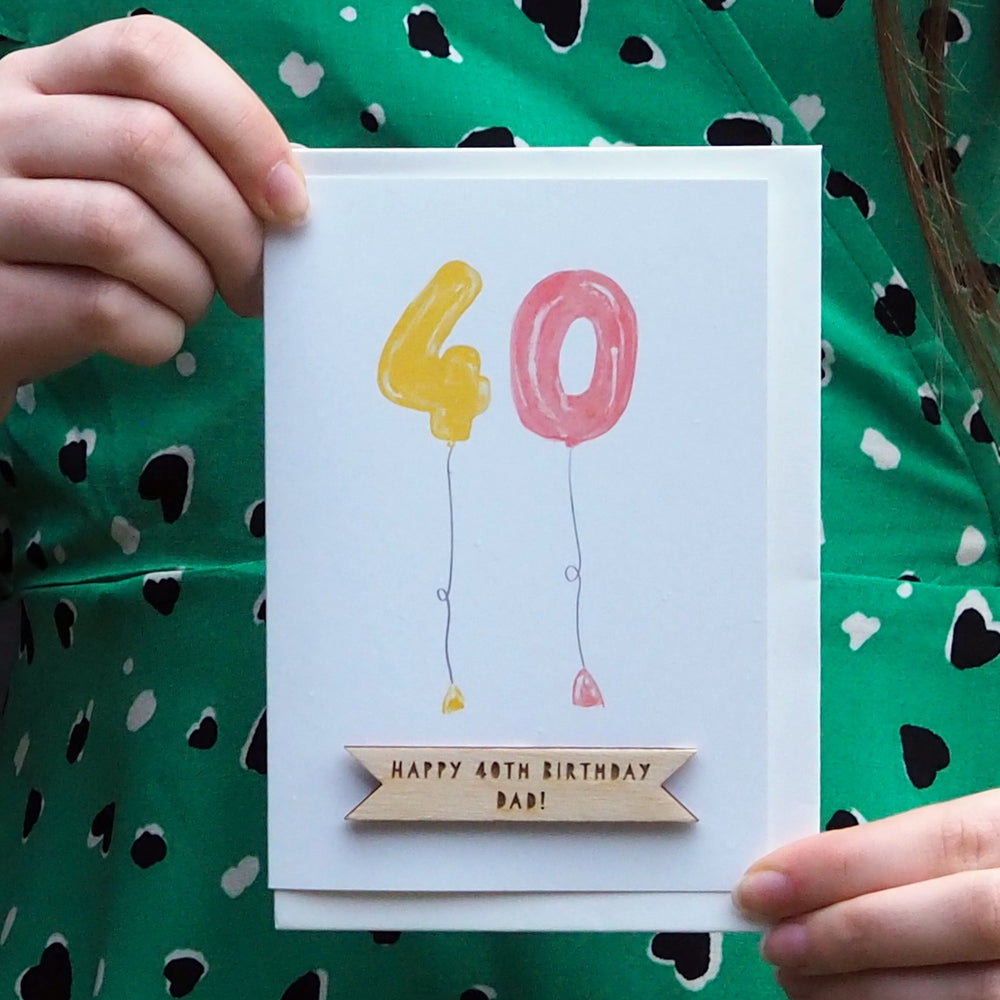 Personalised 40th Birthday Balloon Card