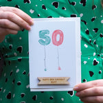 Personalised 50th Birthday Balloon Card
