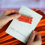 Personalised Date Night Ticket Anniversary Card