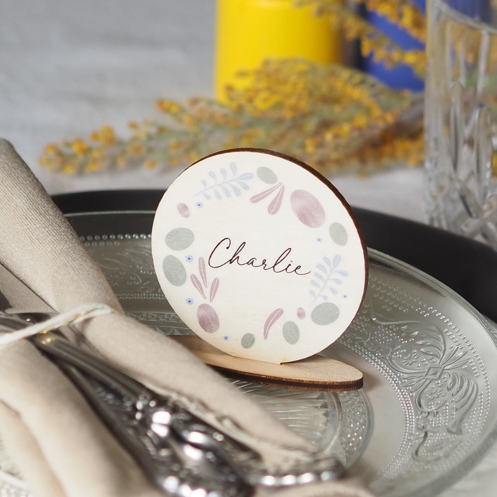 Personalised Easter Wreath Place Setting