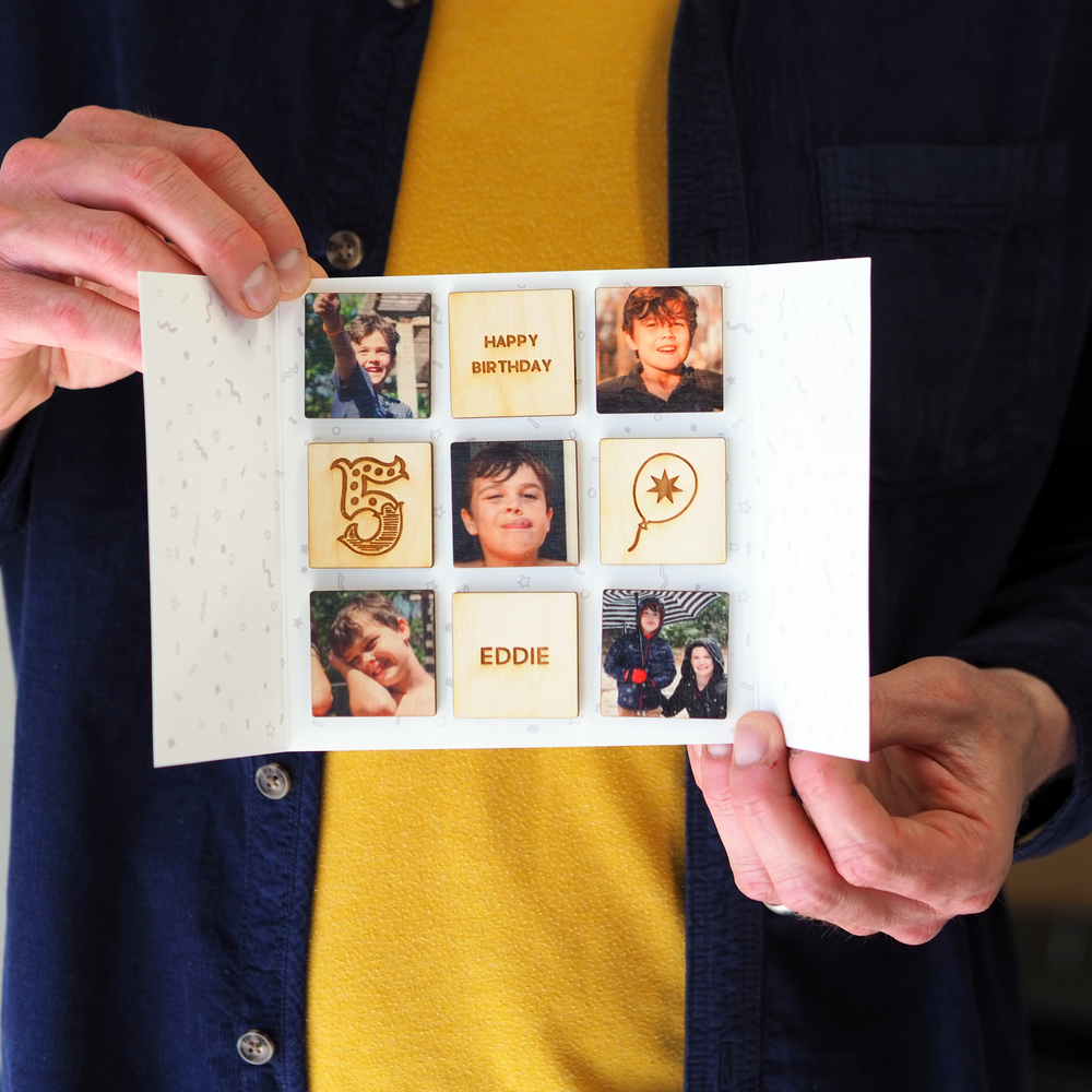 Personalised Photo Magnets Birthday Card