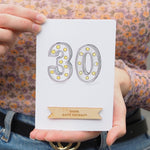 Personalised 30th Birthday Card by Clouds and Currents