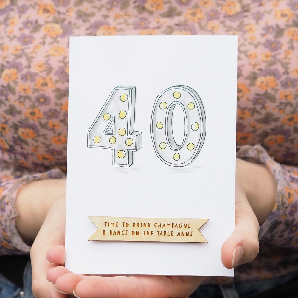 Personalised 40th Birthday Card by Clouds and Currents