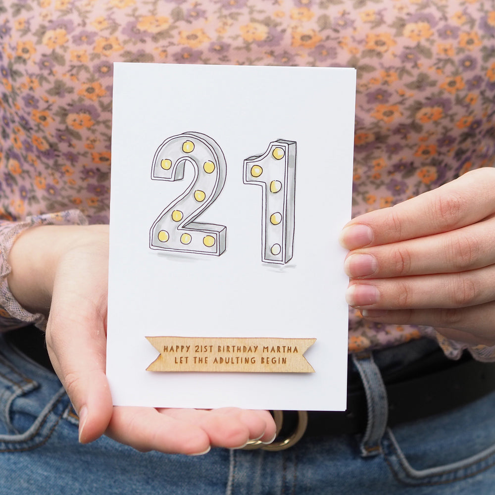 Personalised 21st Birthday Card by Clouds and Currents
