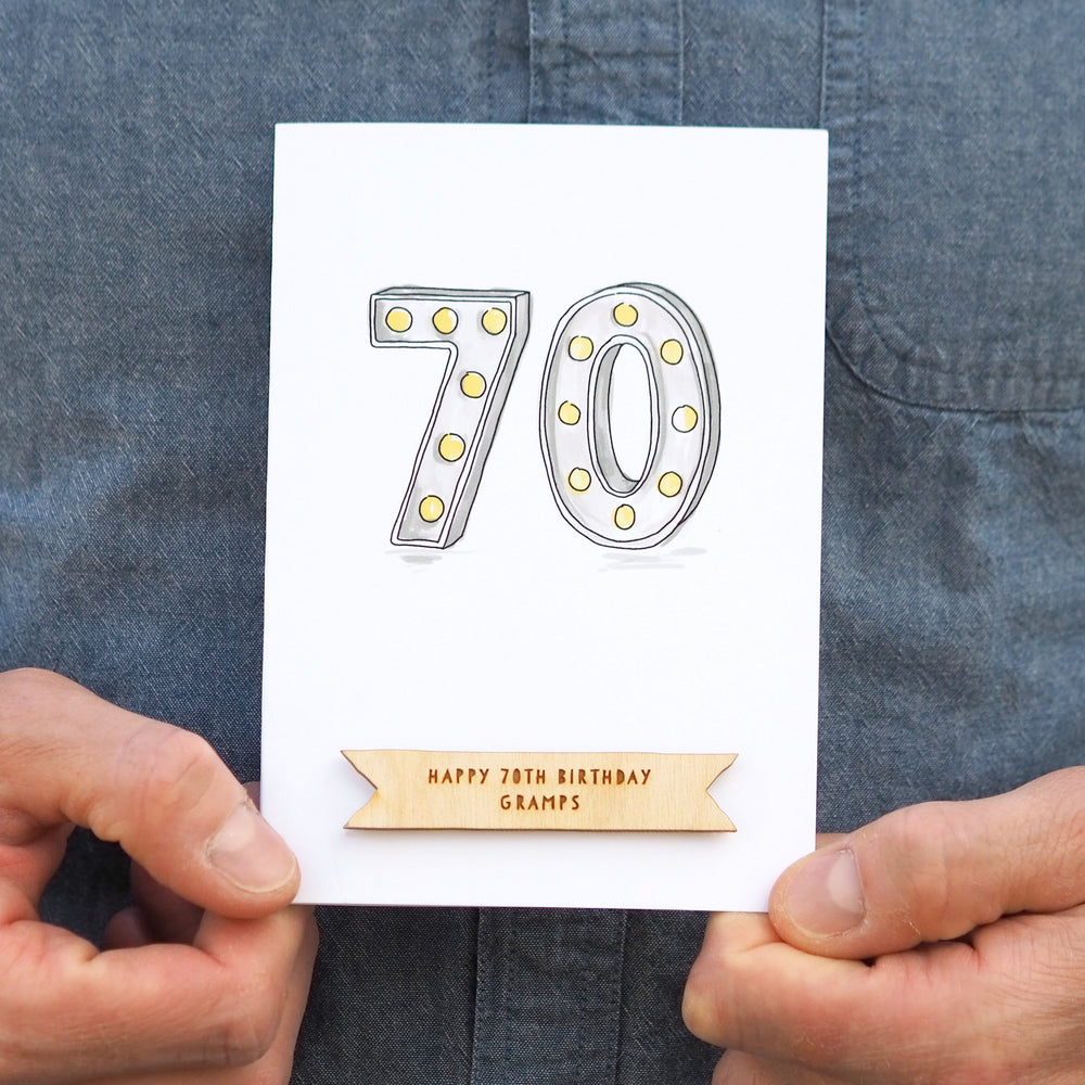 Personalised 70th Birthday CardClouds and Currents