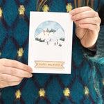 Personalised Winter Skiing Scene Christmas Card by Clouds and Currents