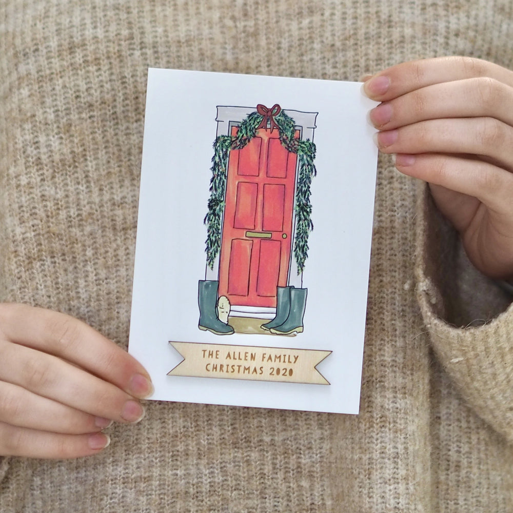 Personalised Door Christmas Card by Clouds and Currents