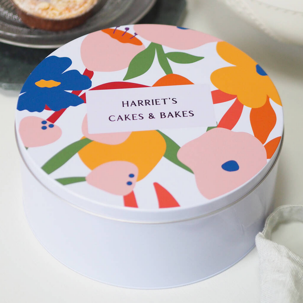 Personalised Floral Cake Tin by Clouds & Currents