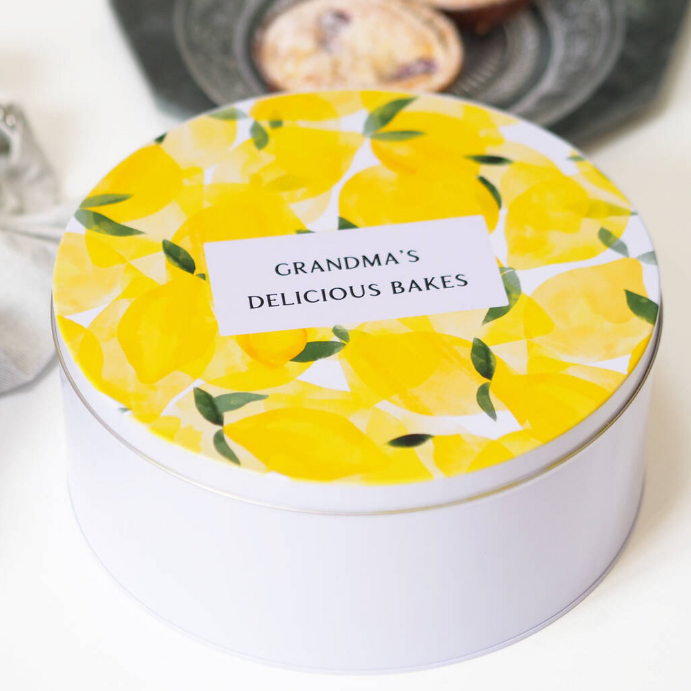 Personalised Luxury Lemon Cake TinClouds and Currents