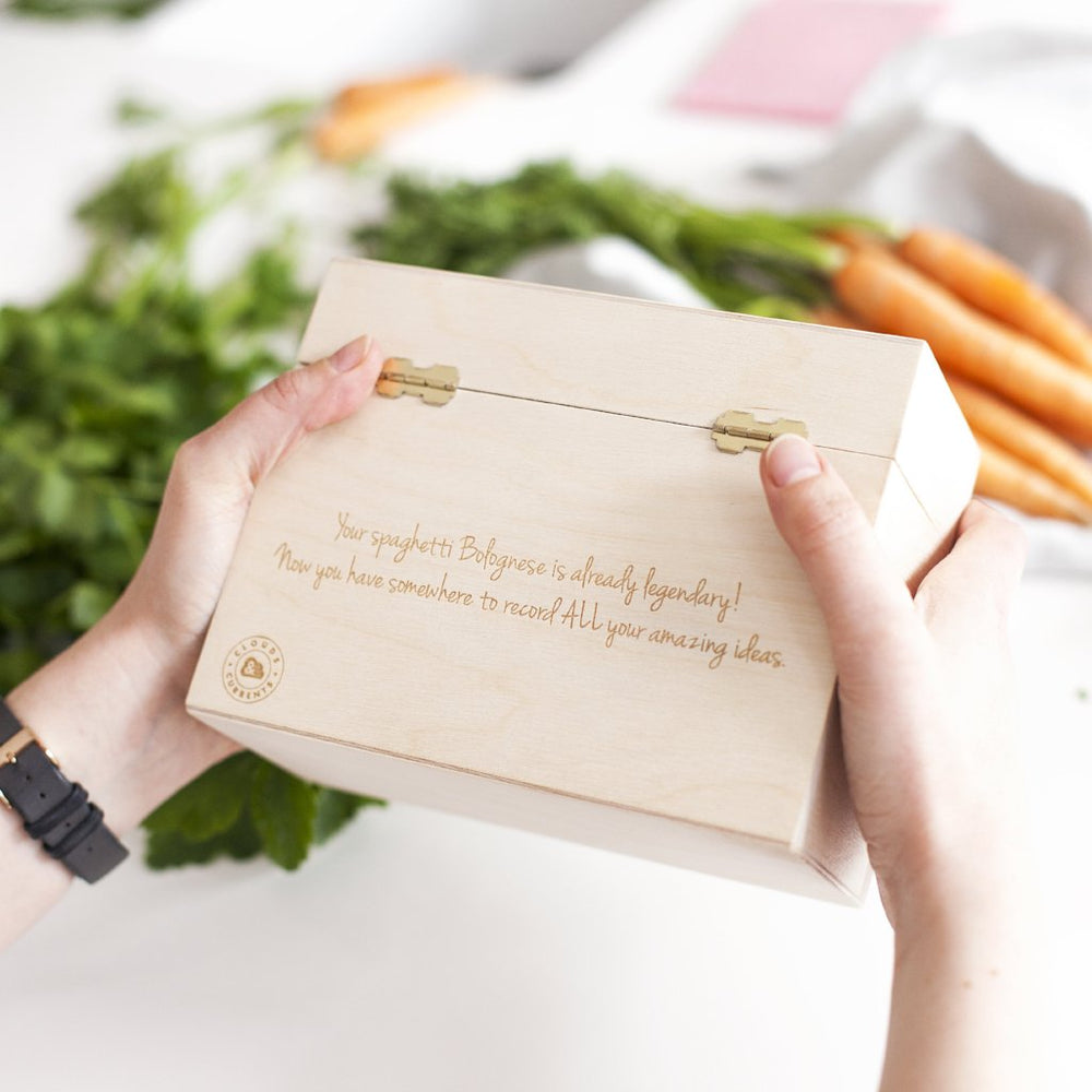 Wooden Kitchen Recipe Box by Clouds & Currents