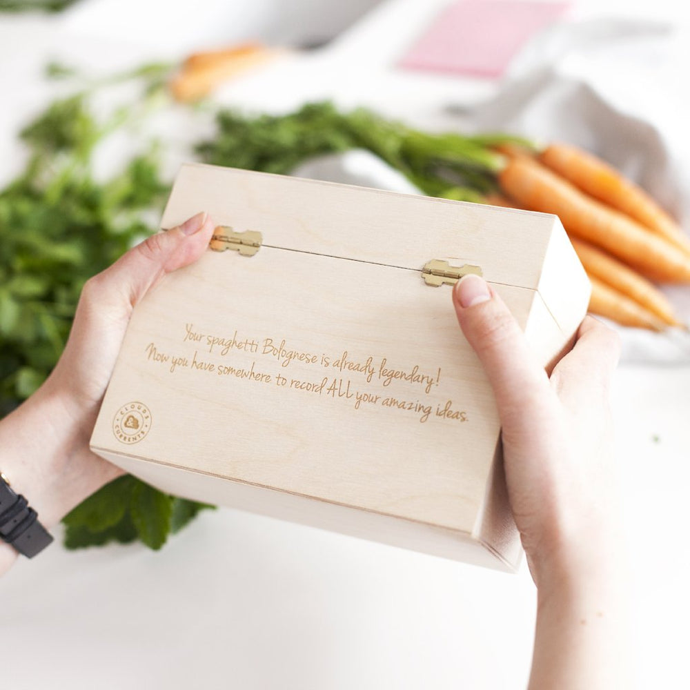 Floral New Home Recipe Box by Clouds & Currents