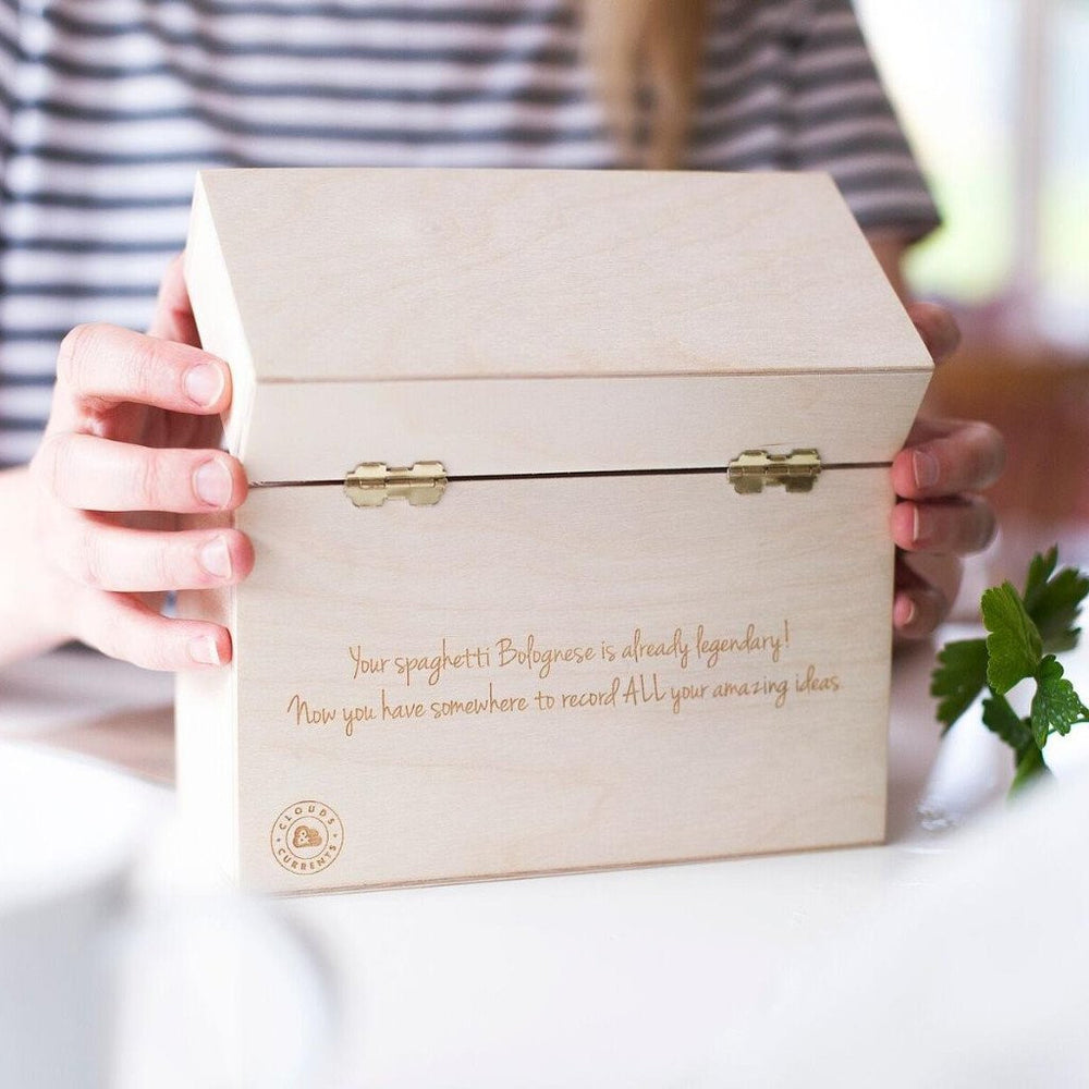 Wooden Recipe Card Box by Clouds and Currents
