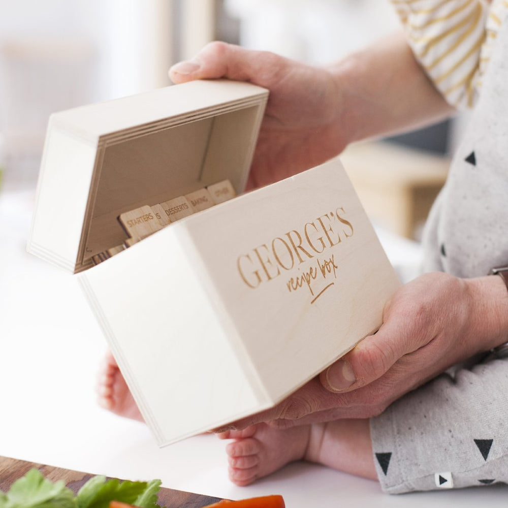 Wooden Recipe Card Box by Clouds and Currents