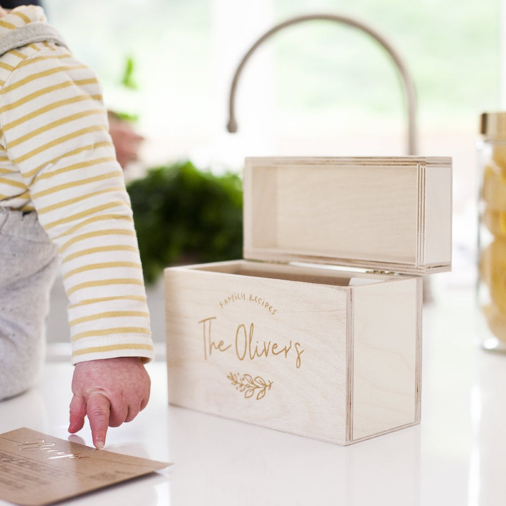 Family Favourites Wooden Recipe Box by Clouds & Currents