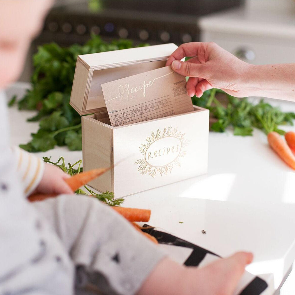 Wooden Kitchen Recipe Box by Clouds & Currents