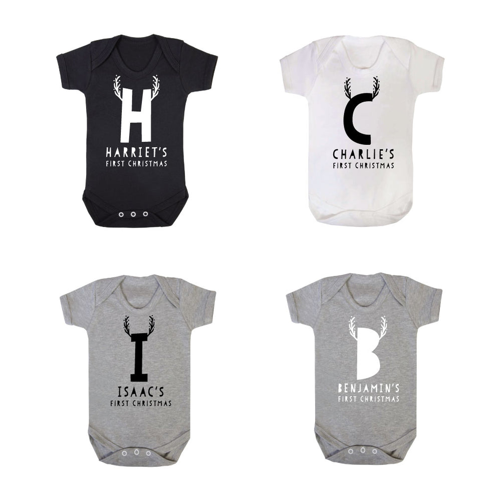 Personalised First Christmas Reindeer Bodysuit by Clouds and Currents