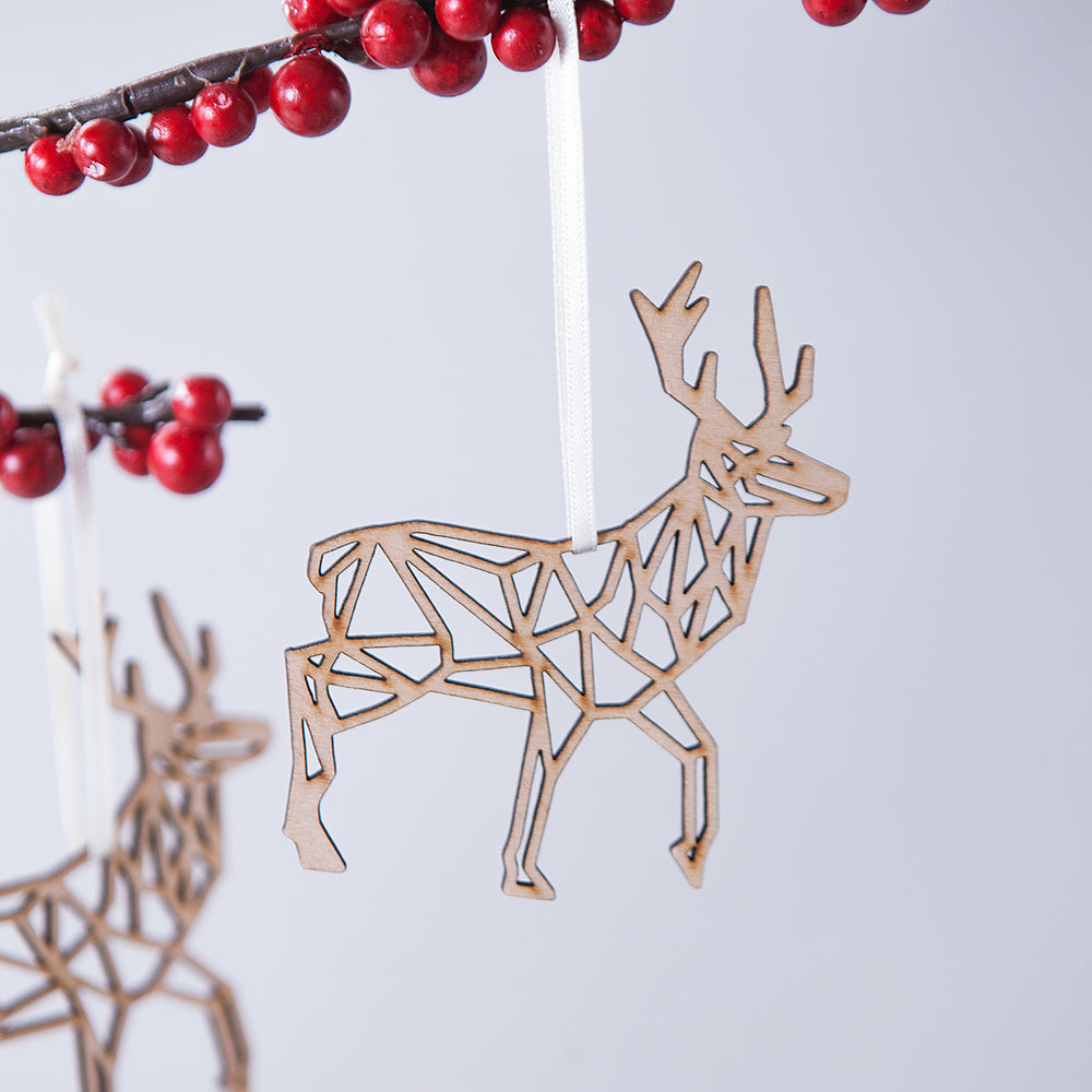 Geometric Reindeer Christmas Decoration by Clouds and Currents