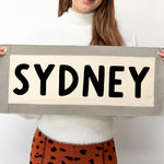Personalised Location Fabric Wall Art Banner by Clouds & Currents