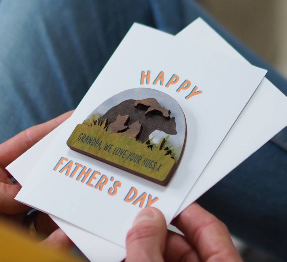 Personalised Bear Family Father's Day Magnet CardClouds and Currents