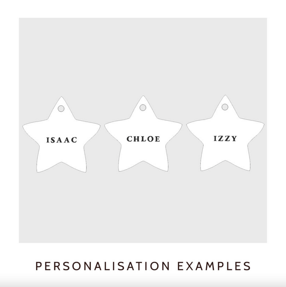 Personalised Star Christmas Name Table Place Setting By Clouds & Currents