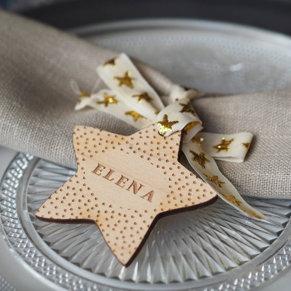 Personalised Engraved Star Christmas Place Setting