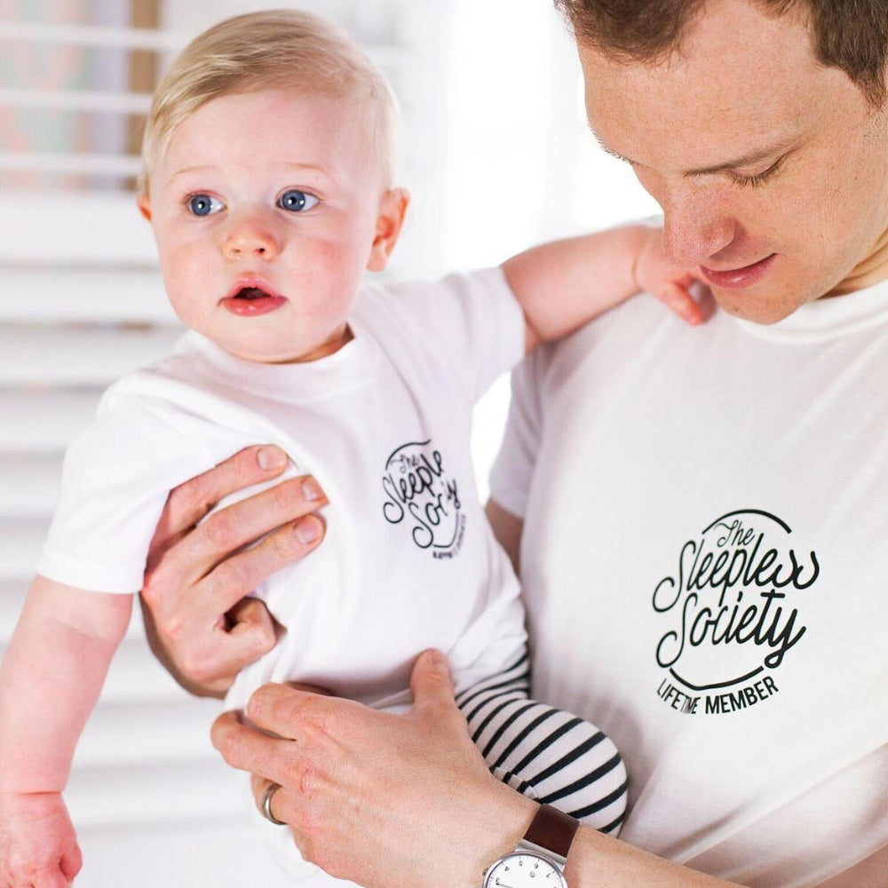 Daddy and Me Sleepless Society T Shirt Set