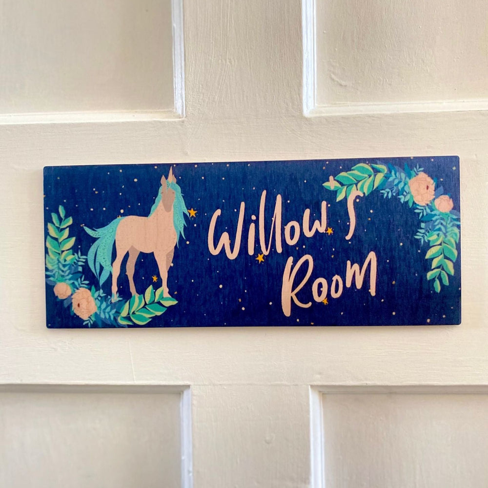 Personalised Unicorn Kids Room Sign