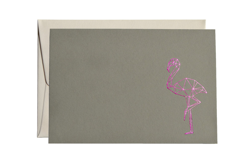 Geometric Flamingo Card by Clouds and Currents