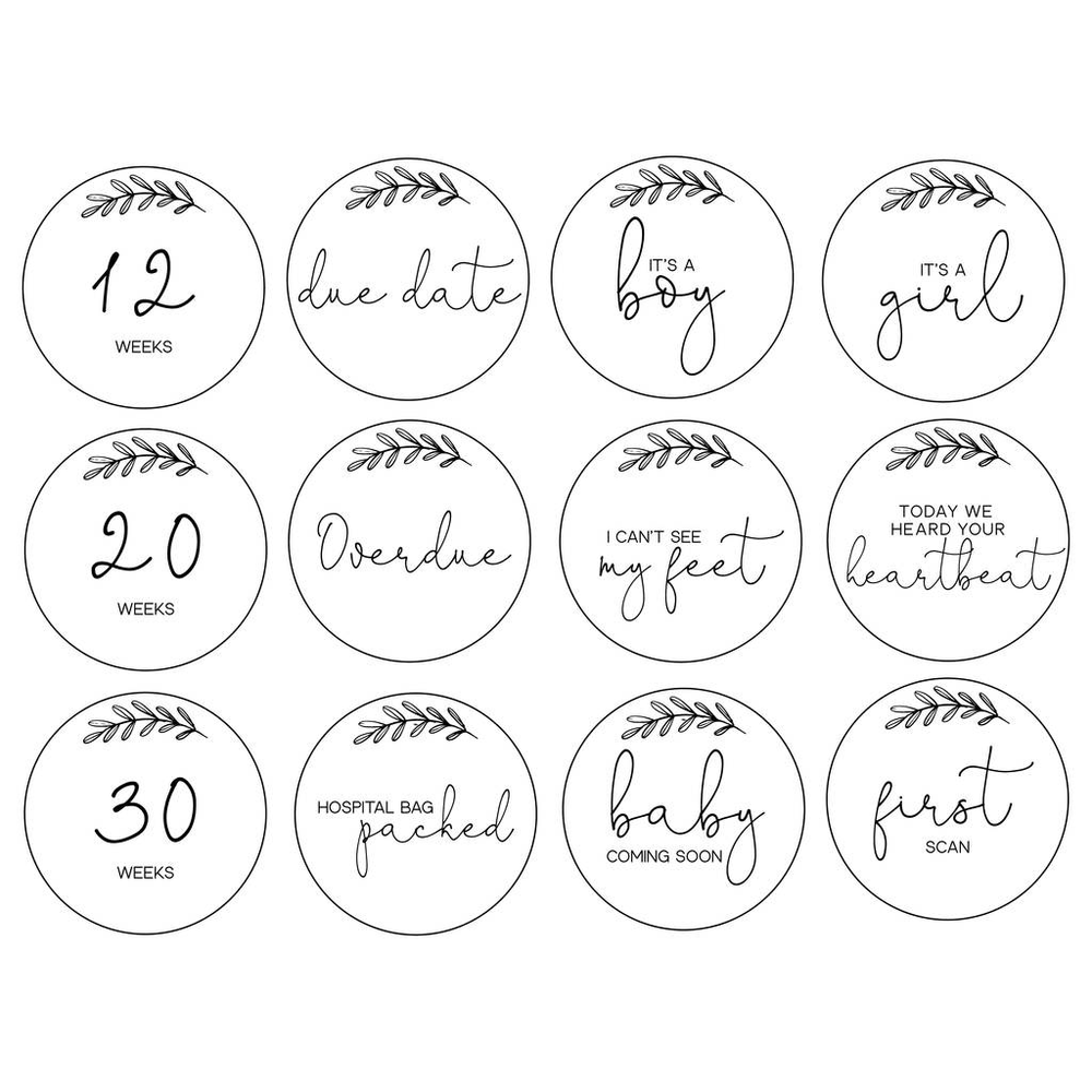 Wooden Pregnancy Milestone Tokens by Clouds and Currents
