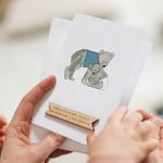 Personalised New Baby Brother Bear Card by Clouds and Currents