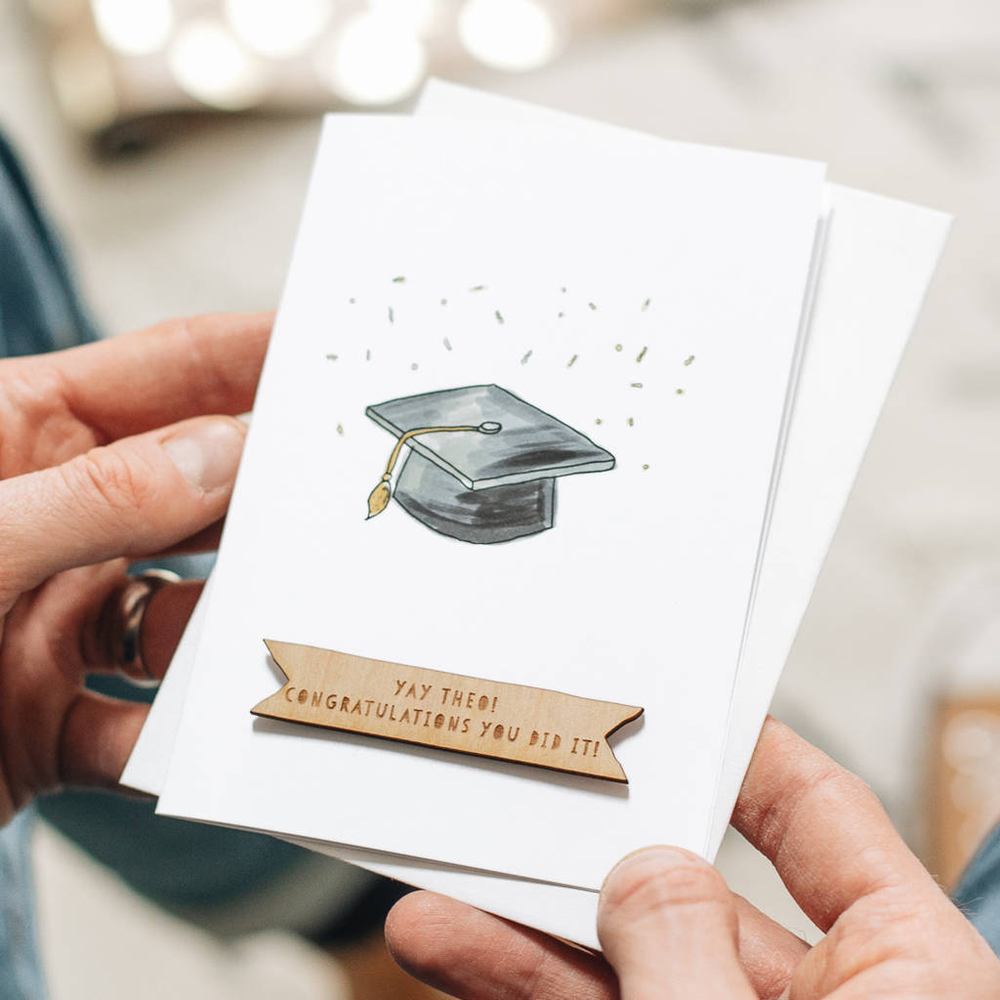 Personalised Graduation Hat Card by Clouds and Currents