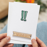 Personalised Garden Wellies Retirement Card by Clouds & Currents