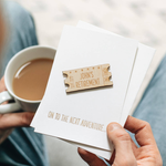 Personalised Retirement Wooden Ticket Card by Clouds and Currents
