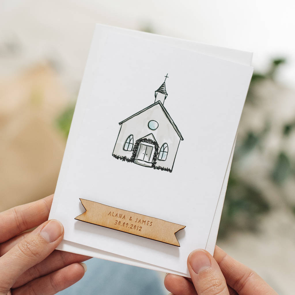 Personalised Wedding Church Card by Clouds & Currents