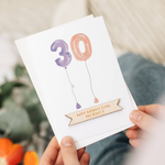 Personalised 30th Birthday Balloon Card