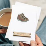 Personalised Walking Boots Retirement CardClouds and Currents