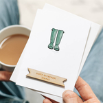 Personalised Garden Wellies Retirement Card by Clouds and Currents