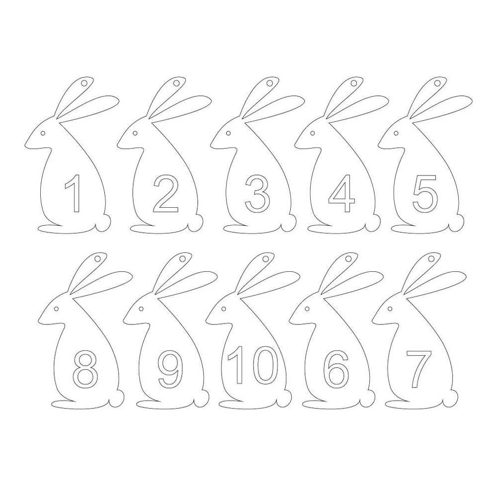 Pack Of 10 Easter Egg Hunt Rabbits DecorationsClouds and Currents